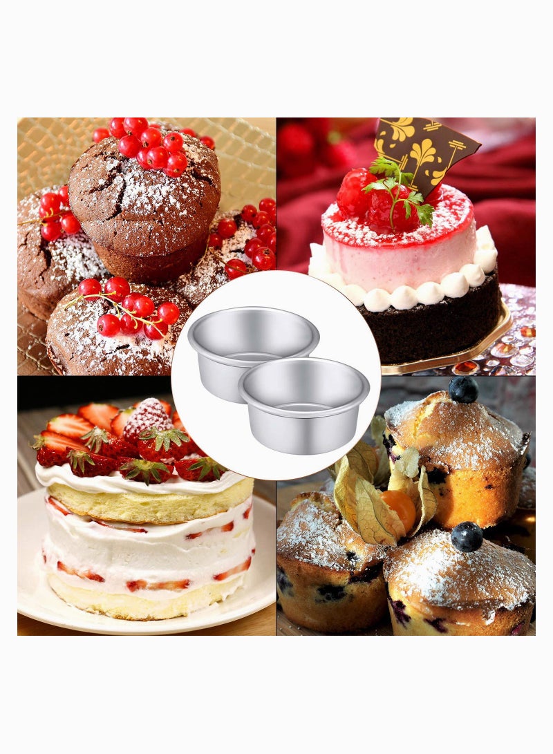 Cake Pans Round Non stick Round Cheese cake Baking Pans for Home Party Baking Supplies, Round Cake Pans with Removable Bottom 4 Pieces 4 Inch - Image 5